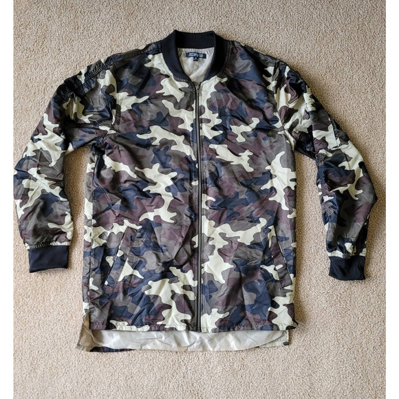 Elwood Men's Camouflage Bomber Zip Up Windbreaker Jacket. Size M - Picture 2 of 11